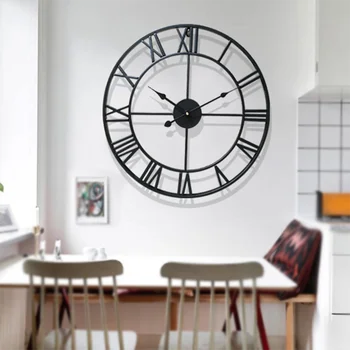 

40cm Handmade 3D retro rustic decorative luxury art big gear wooden vintage large wall clock on the wall for gift