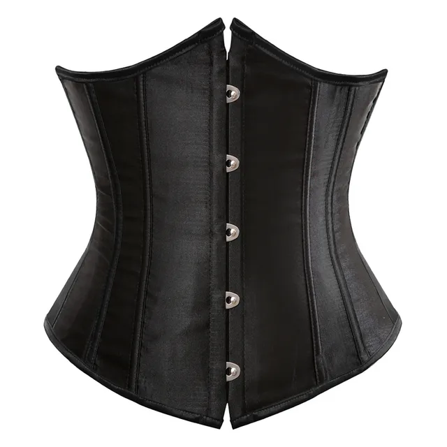 Underbust Corset Sexy Women's Underwear Waist Slimming Body Shaper for Women Steampunk Lace-up Corset black