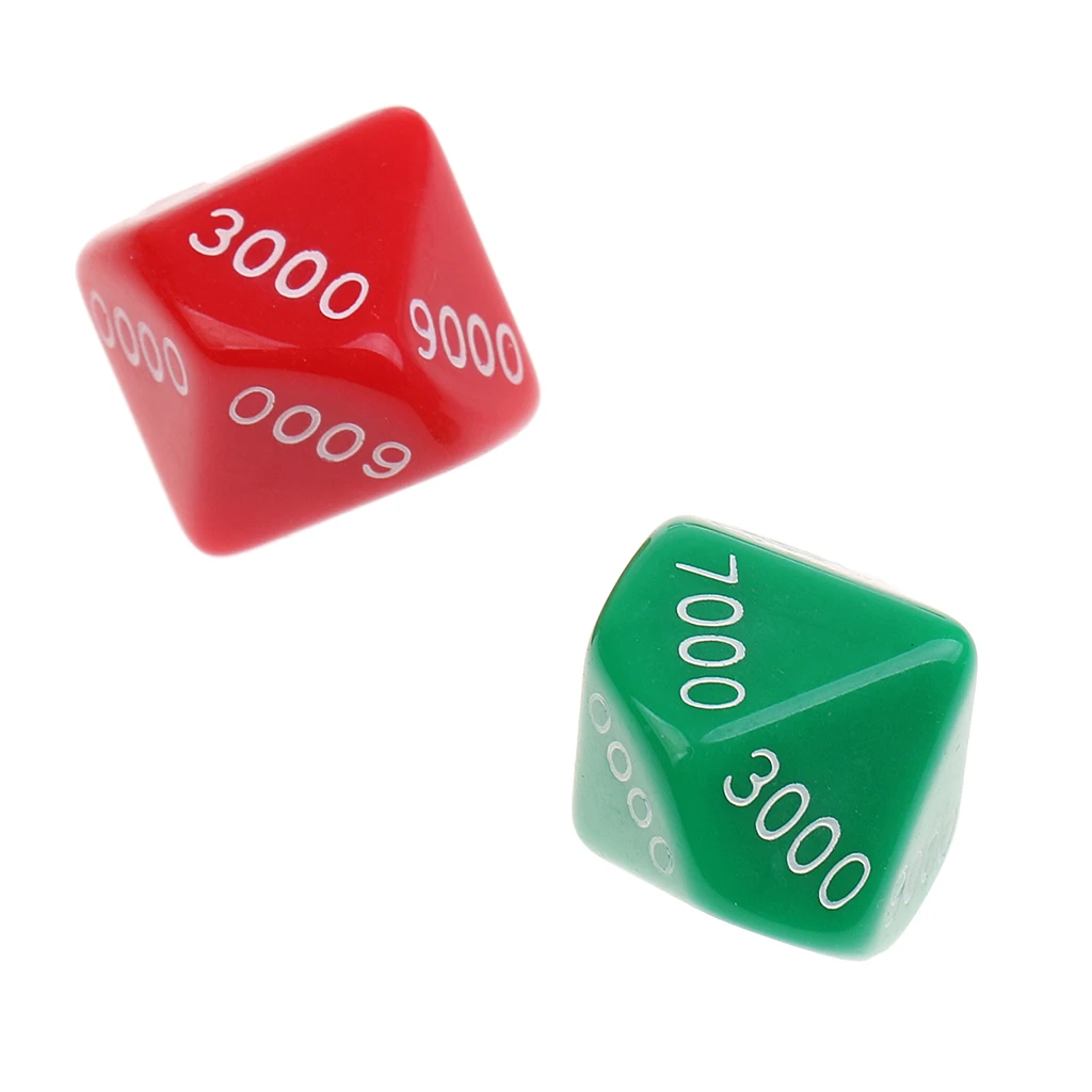 Set of 10 Pieces Acrylic 10-sided D10 Spot Dice for Casino Poker Dice Guessing Games Dungeons D&D Role Playing Game Toys DIY