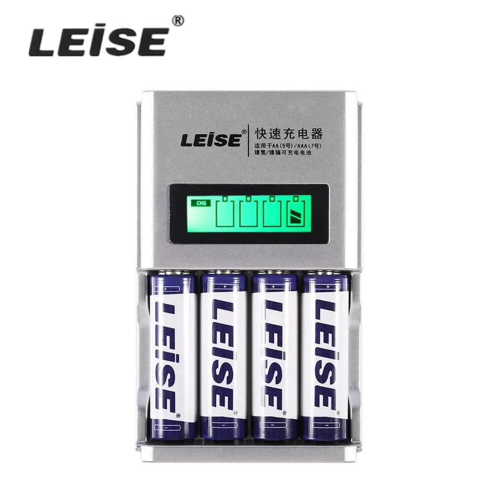 LEISE 903A 4 слота ЖК-дисплей умный Быстрый Быстрое зарядное устройство комплект перезаряжаемый аккумулятор зарядное устройство+ 4 батарейки АА