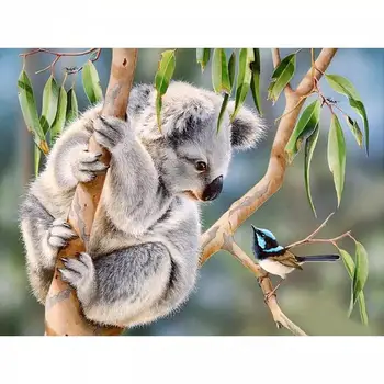 

ARMYQZ Full Square/round Diamond Painting Cross Stitch 5D Koala bird Diamond Embroidery Animal Mosaic Home Decoration