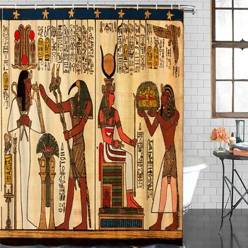 

Egyptian Art Pattern Waterproof Fabric Shower Curtain Home Decoration Shower Curtains Bathroom Curtain