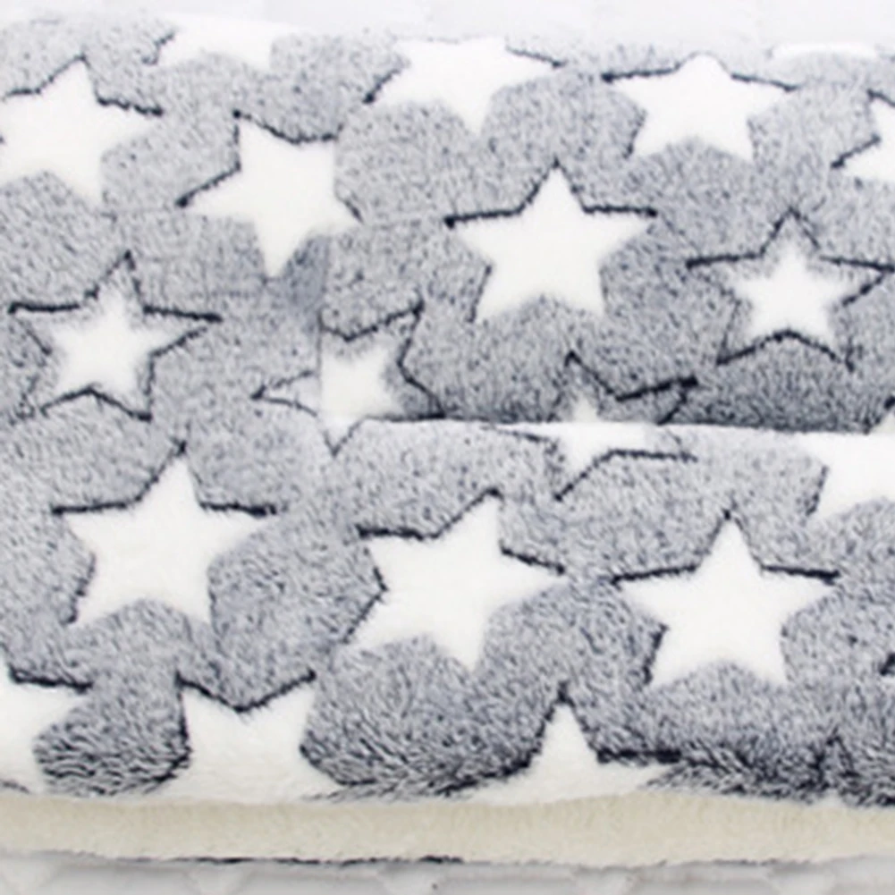 Мягкий флисовый коврик для кровати с изображением звезд и лап, теплая подушка для сна, матрас для гостиной, чехол для сна, полотенце, подушка для домашних животных