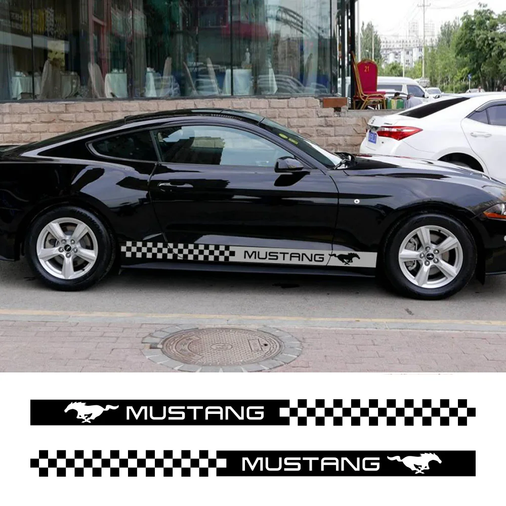 Автомобильные наклейки в полоску 2 шт. для Ford Mustang Ecobosst GT Racing Sports графика декорации