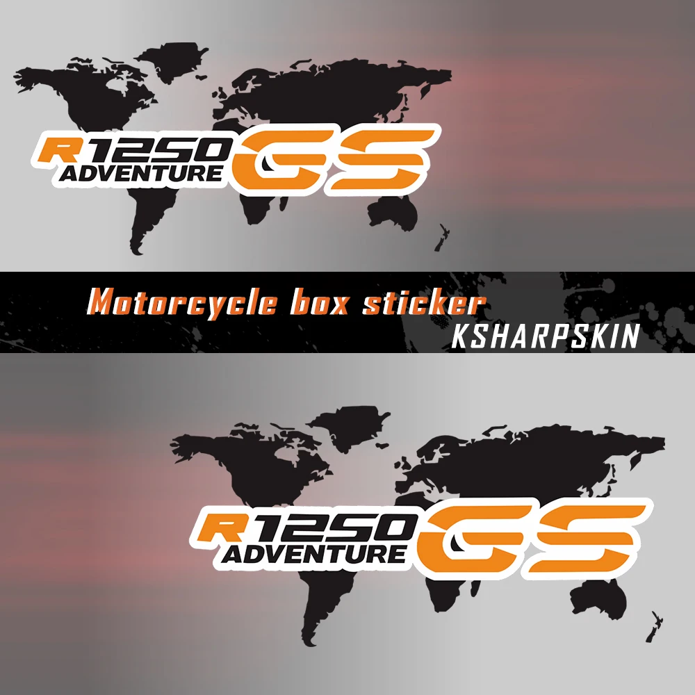 Per Bmw R1250Gs R 1250 Gs Adesivi Moto Coda Top Side Box Custodie Panniers Bagagli Alluminio Adventure World Map Decalcomanie