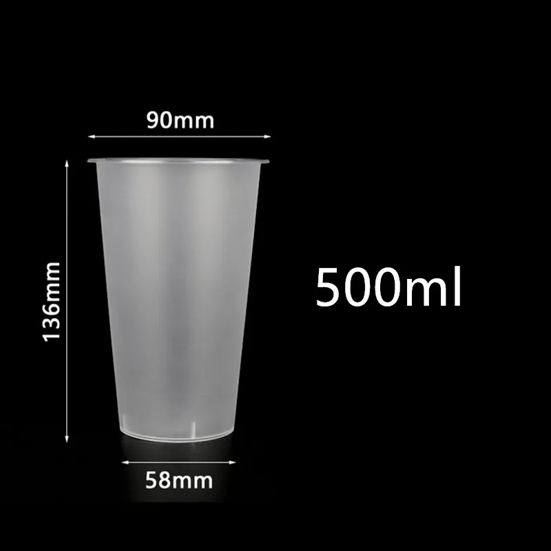 50 шт. высококачественный креативный одноразовый стаканчик для сока 500 мл вечерние чашки для дня рождения холодные и горячие напитки пластиковые чашки с крышкой любви - Цвет: only cup