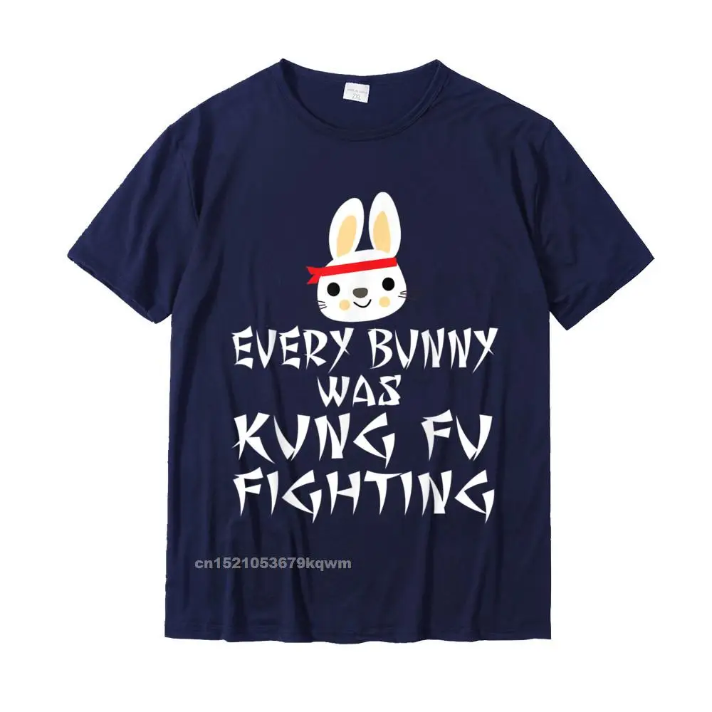 Man 2021 New Fashion Summer T Shirt Crew Neck Labor Day 100% Cotton T-shirts Geek Short Sleeve Party Clothing Shirt Every Bunny Was Kung Fu Fighting Funny Easter Rabbit T Shirt__4182 navy