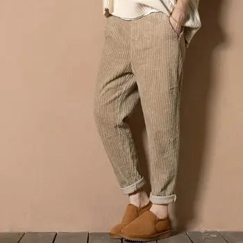 

Fashion Trends Women Autumn Winter Corduroy Pants Plus Size Elastic Waist Pocket Harem Pants Long Pants 2020 New H1