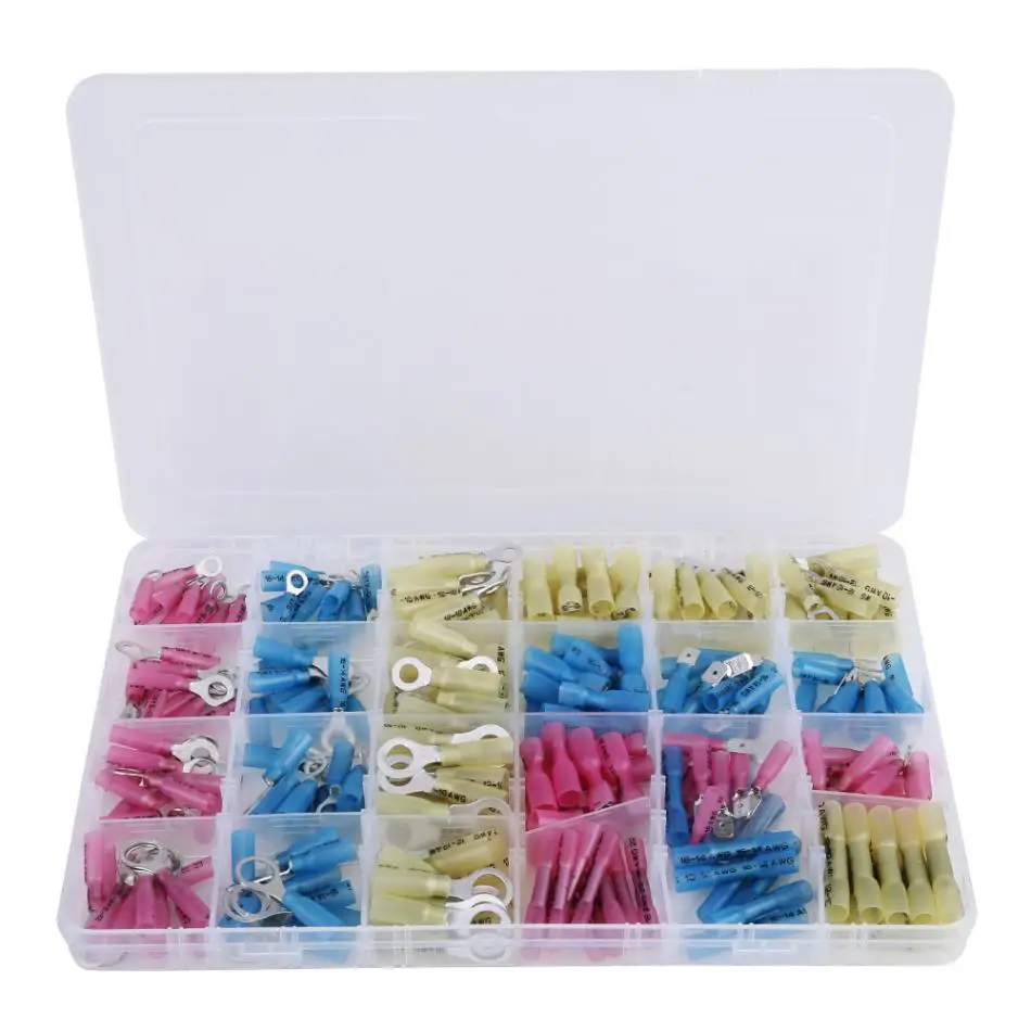 

240 Pcs/case Insulated Heat Shrink Electrical Connectors Wire Terminal Set Kit with Red Blue and Yellow Three KInd Colors