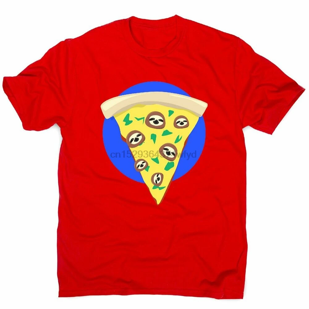 Funny pizza sloth - mens t-shirt |