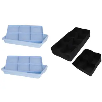 

2Pcs Bean Sprouts Seedling Tray Soilless Cultivation Pots (Blue) & 2 Pcs 4/8-Hole Rectangular Container Planting Bag