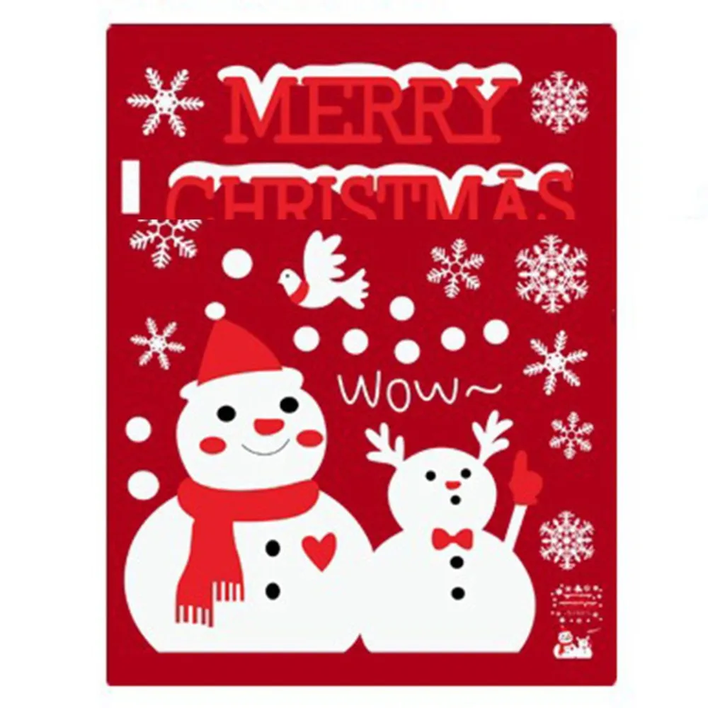 

2018 Removable Merry Christmas Tree Living Room Snowman Display Window Santa PVC Wall Stickers Decorations Christmas Supplies