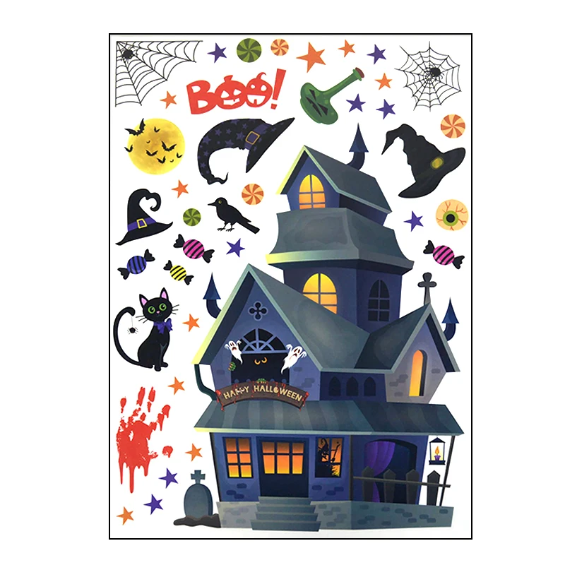 Adesivi Per Finestre Halloween – 82 Pezzi Elettrostatici – Fantasmi E Zucche - 2