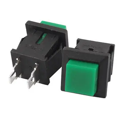 

5 Pcs SPST (ON)/OFF Green Momentary Push Button Switch N/O Normal Open