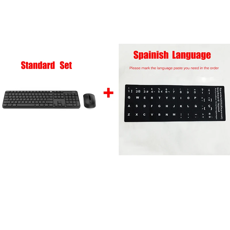 Durable Xiaomi MIIIW Wireless Office Keyboard& Mouse Set 104 Keys 2.4GHz Multi System Compatible Wireless Portable Keyboard - Цвет: Add Spain Paste