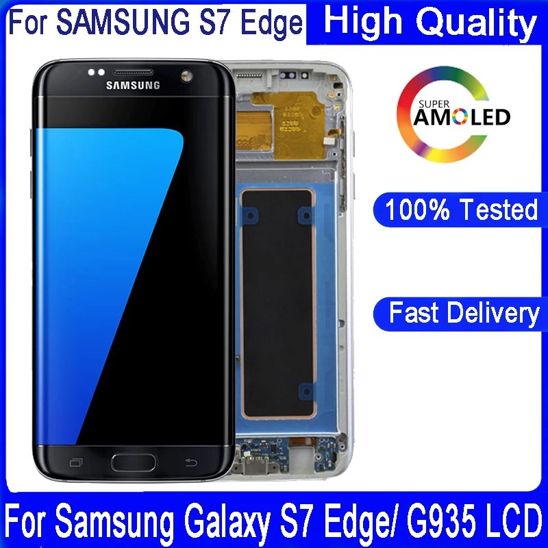 5 &quotОригинальный ЖК дисплей для SAMSUNG Galaxy S7 Edge G935 G935F SM G935FD с рамкой сенсорный экран