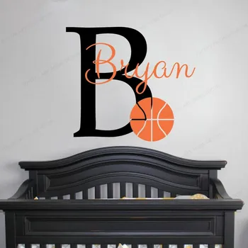 

Basketball Monogram Wall Vinyl Sticker Sport Kids Room decor Personalized cutsom Name wall decal HJ1091