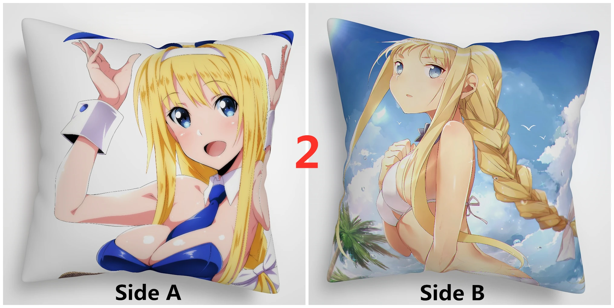 SAO Sword Art Online Аниме двусторонний чехол для подушки - Цвет: 2