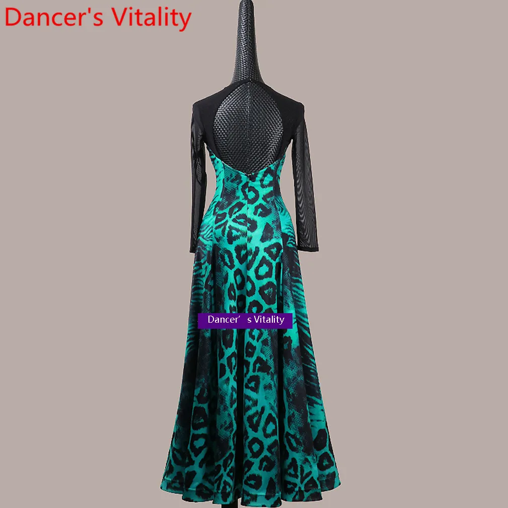 New Modern Ballroom Dance Slim Fit Splicing Milk Fiber Fishtail Dress Waltz National Standard Dance Performance Costume Clothes