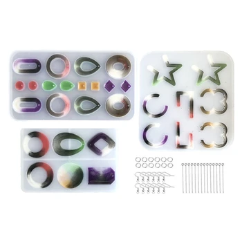 

1Set DIY Craft Crystal Epoxy Resin Mold Earrings Pendant Casting Silicone Mould P0RF