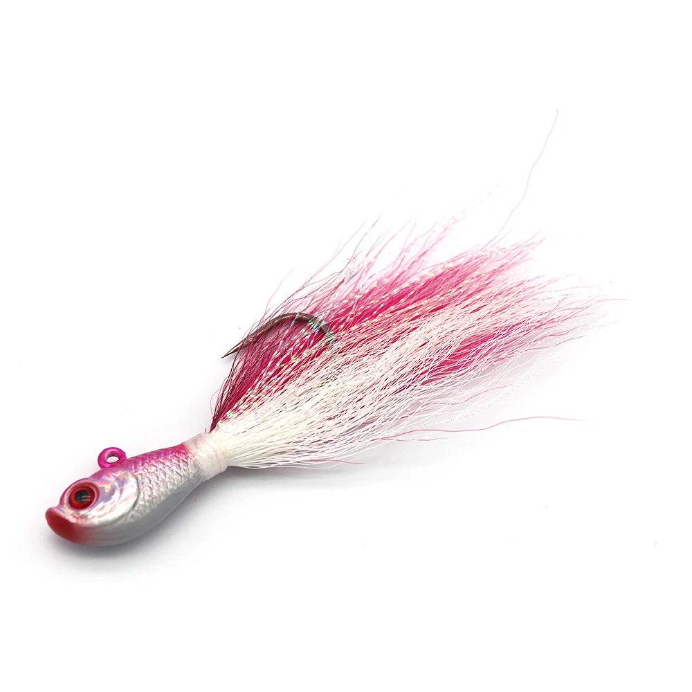 HLH bucktail jig 7g28g56g рыболовная приманка, окунь zander, щука, морской окунь, Снэппер, СНУК, глубоководный шор, для серфинга, Пляжное литье - Цвет: A 28g