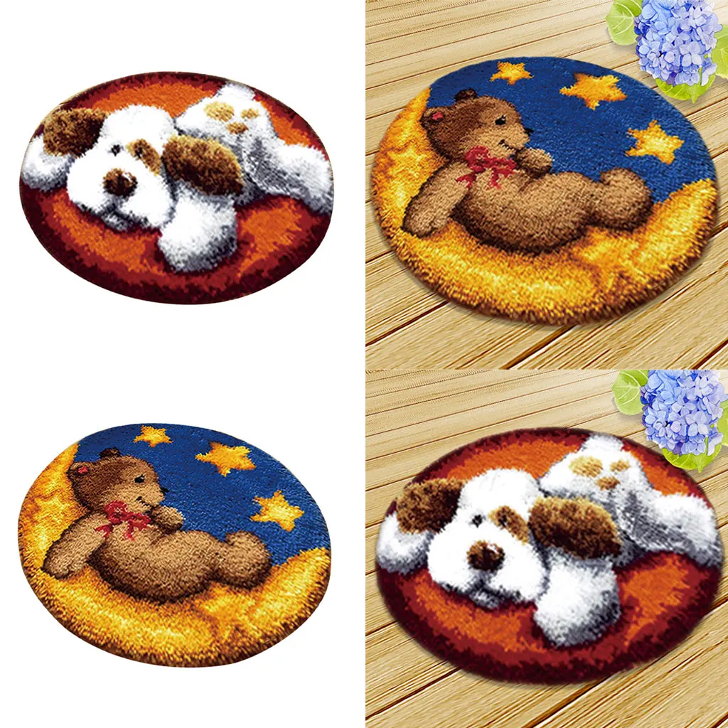2-Packs защелка для самостоятельной сборки крюк комплект коврика ремесла для детей/взрослых 20 дюймов X 20 дюймов щенок и медведь