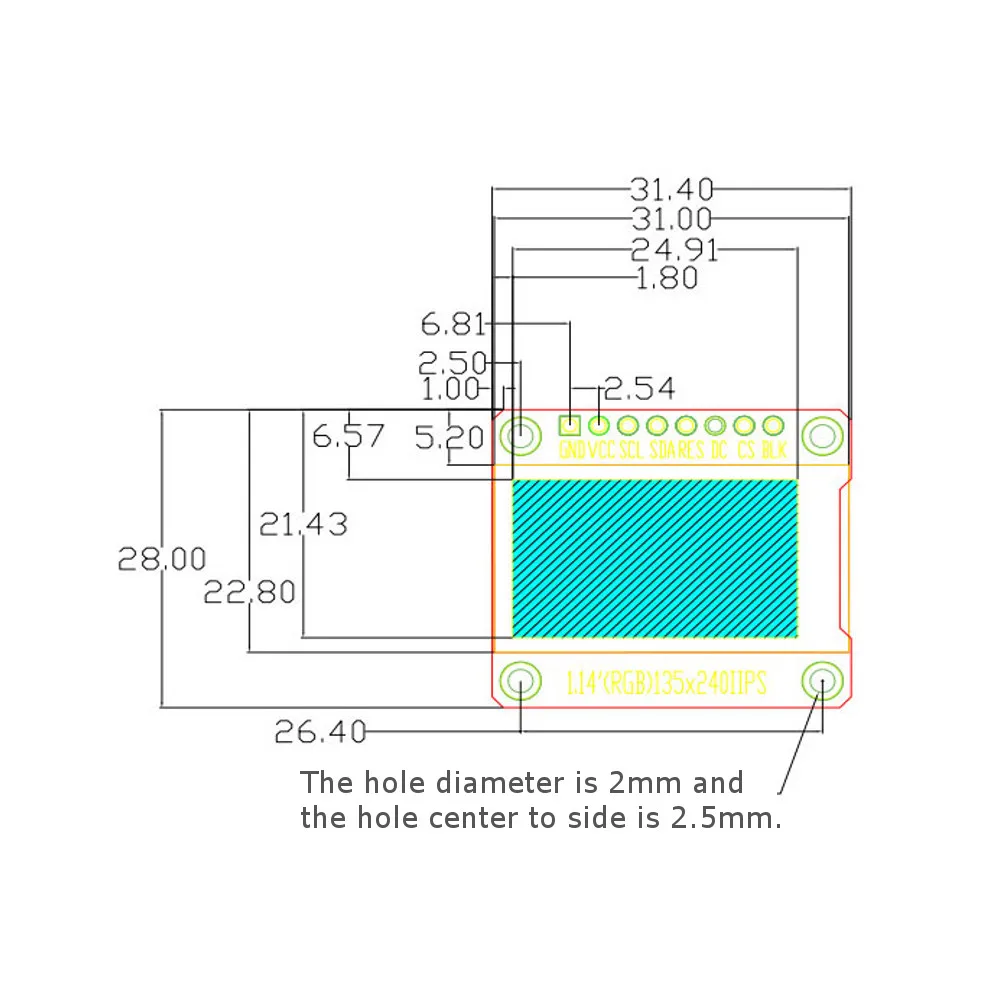  LEORY Display TFT Da 1.14 Pollici IPS Schermo LCD ST7789 HD Display LCD Modulo di Visualizzazione D