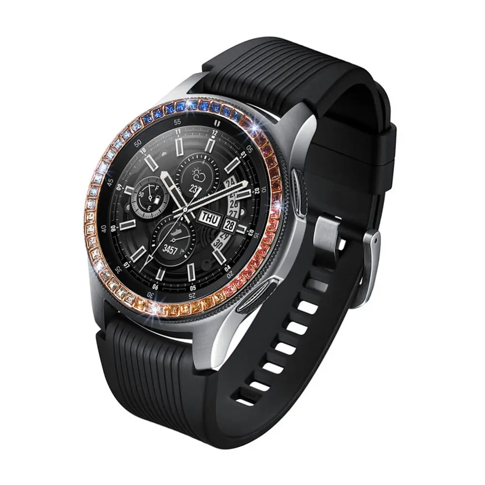 Чехол с цветным бриллиантом для samsung Galaxy Watch 42 мм, Защитная крышка с наружным краем, спортивный модный клей, металлический бампер, аксессуары