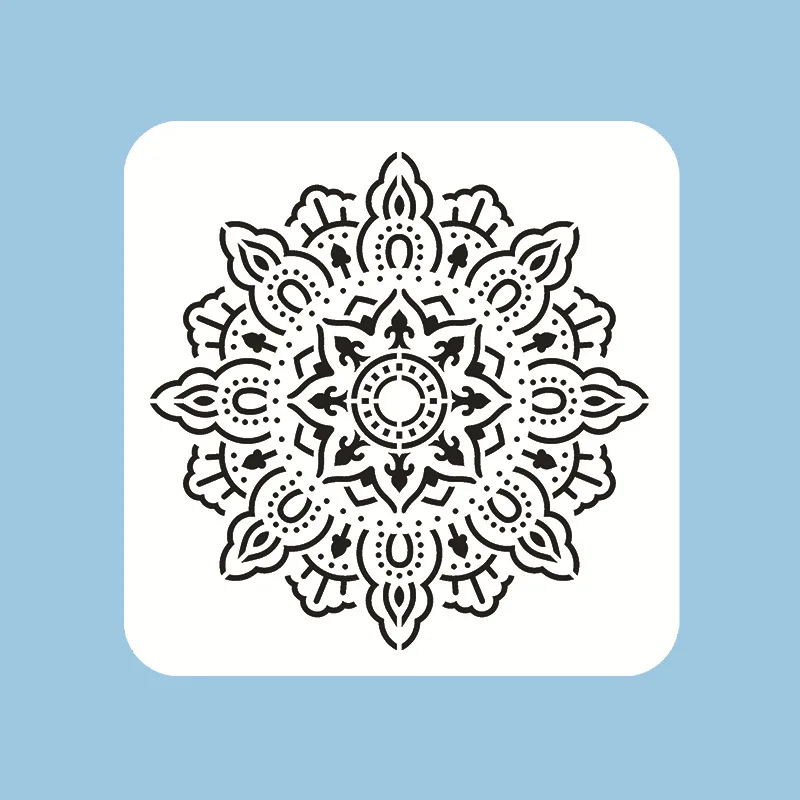 16 개/대 15*15cm 만다라 기하학 DIY 겹쳐 스텐실 벽화 스크랩북 색소 엠보싱 앨범 장식 템플릿