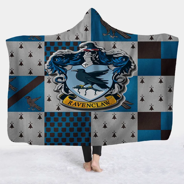 DREAM KARIN Slytherin Ravenclaw Gryffindor Hufflepuff 3D плюшевое одеяло с капюшоном для взрослых и детей, теплое, ноское, Прямая поставка - Цвет: 15