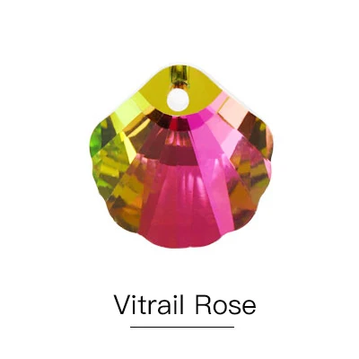 Vitrail Rose Супер блестящий кулон в форме ракушки, хрустальные стразы, украшения для ювелирных изделий, сделай сам, изготовление сережек K9, стеклянный кулон с одним отверстием 16 мм - Цвет: Vitrail Rose