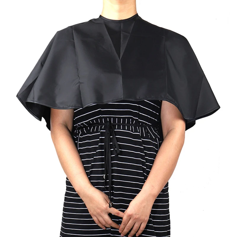 Hair Dye Tools Short Square Black Waterproof Hairdressing Salon Barber Hair Cutting Cape Cloth Wrap Hairdressing Cape Barber