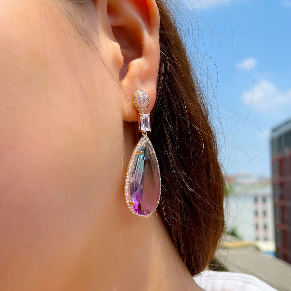 ＊韓国＊［FRAGFARM］Seashell Earrings Tee 3color Tassel Earrings Women Long Fringe Drop Earrings – Crystal
