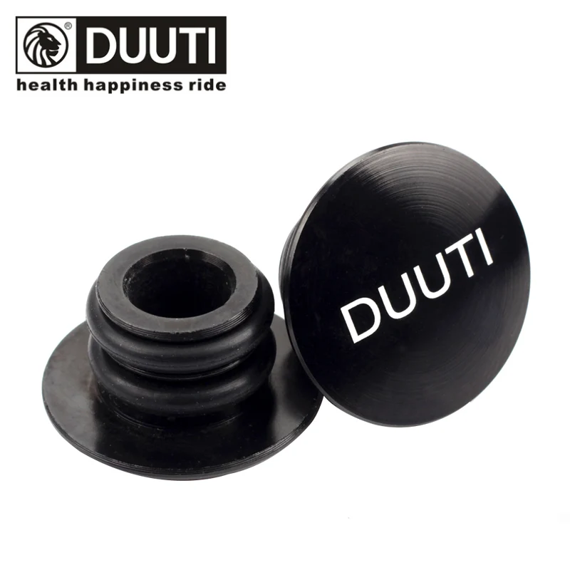 Black DUUTI MTB бар концы CNC алюминиевый сплав горный велосипед руль стопперы ручки заглушки крышки 22,2 мм запчасти для велосипеда 6 цветов - Цвет: Black