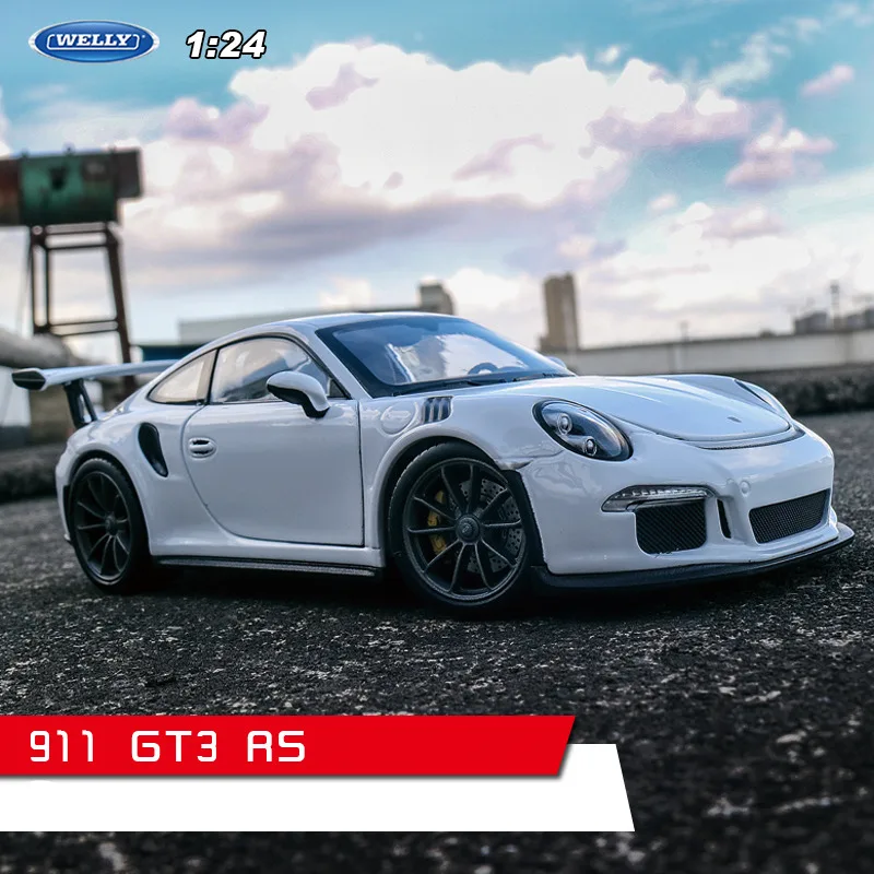911 GT3 RS Welly 1:24 Porsche 911 CarreraRS автомобиль сплав модель автомобиля Моделирование Украшение автомобиля коллекция Подарочная игрушка Литье под давлением модель игрушка для мальчиков - Цвет: 911 GT3 RS