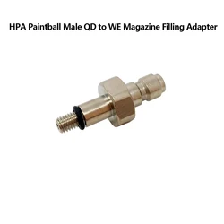Paintball Male 8mm Quick Disconnect Plug to HPA Co2 Airsoft WE Magazine Filling Charging Adapter