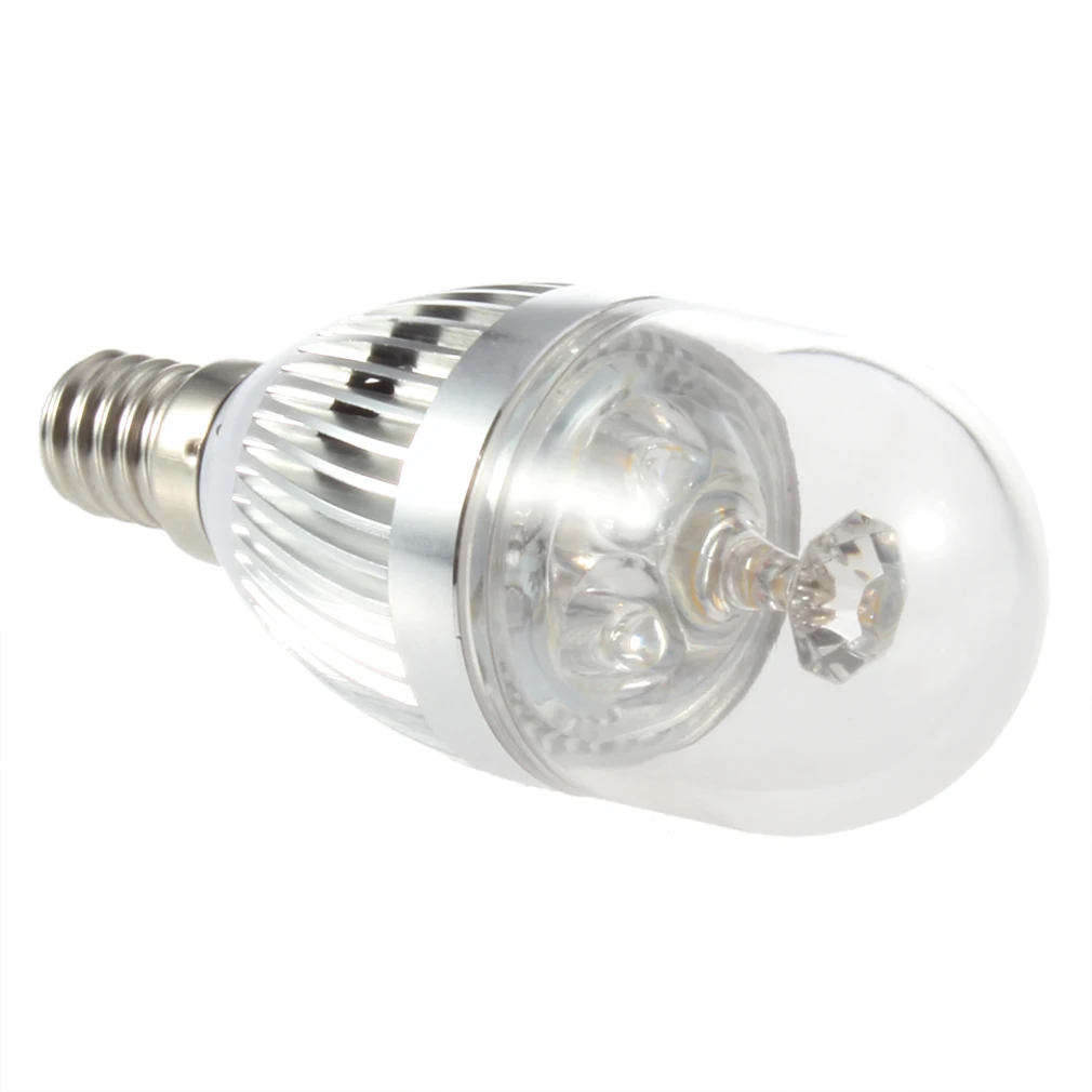 New E14 9W 3LED Warm White Light Bulb Crystal Source Silver | Лампы и освещение