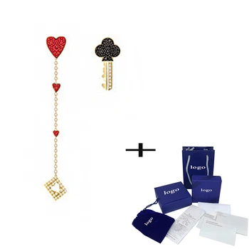 

SWA 2020 Fashion Optimal Playing Card Element Romantic Female Stud Earrings To Send Girlfriend To Send Mother Classic Best Gift
