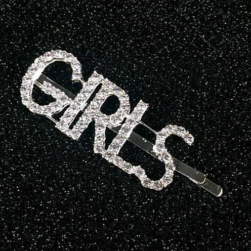 Модный бриллиант, заколка для волос с надписью для девочек, заколка для волос, милые счастливые металлические геометрические шпильки из сплава, аксессуары для девочек - Цвет: JZM1