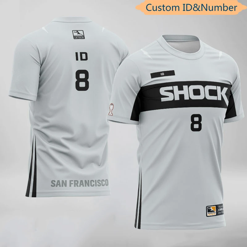 

OWL E-sports Player Uniform Jersey San Francisco Team T-Shirt Custom ID Fans T shirt Customize Name Tees Shirt For Men WoMen