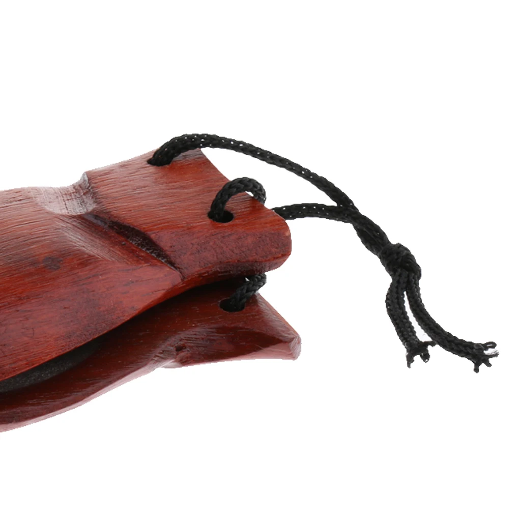 Durable Wooden Clapper Castanet Hand Percussion Instrument Brown 8x5.5x2cm