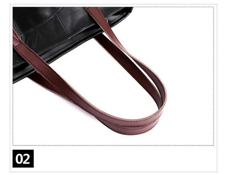 REPRCLA New Patchwork Leather Women Bag Autumn And Winter Ladies Handbag Big Capacity Shoulder Bag Casual Tote