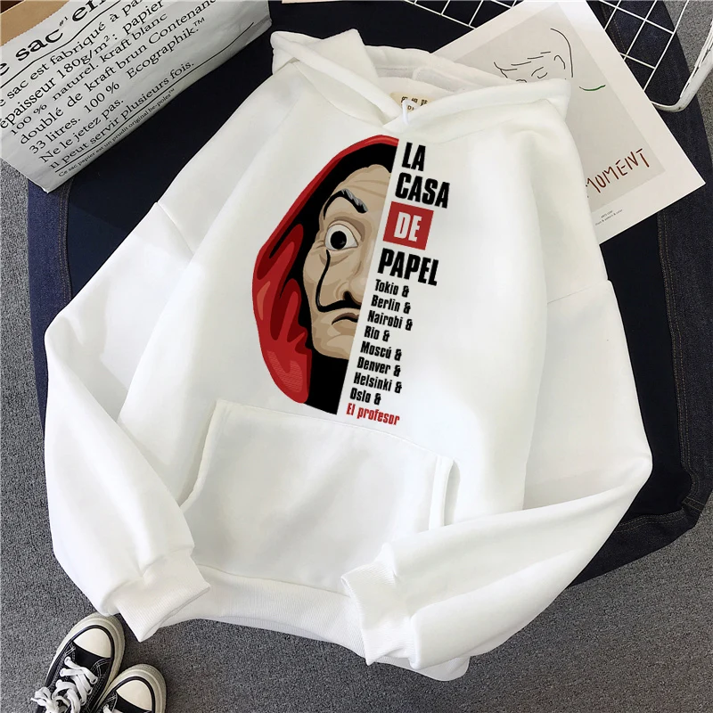 Женская толстовка с капюшоном La Casa De Papel толстовки топы повседневная женская