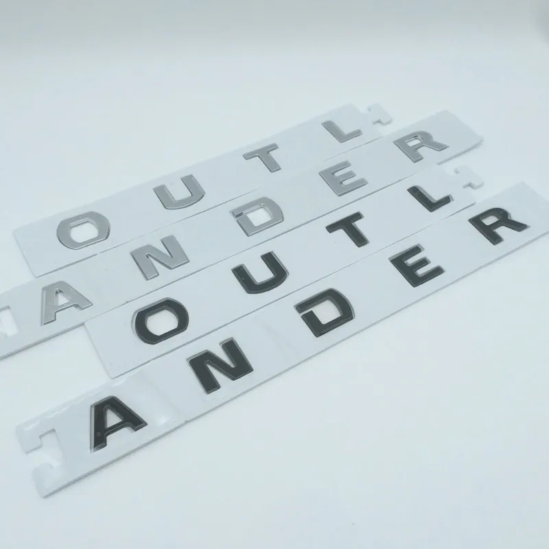 Car Sticker 1pcs 3D ABS OUTLANDER Letter Front Head Hood Bonnet Grill Decals Emblem Badge Styling Accessories