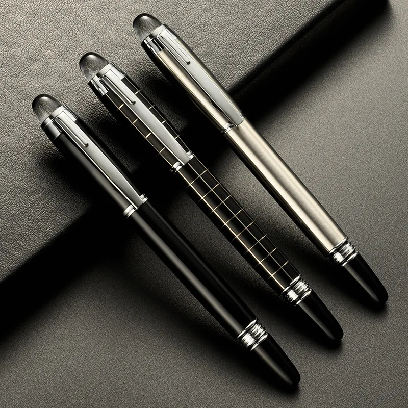 Bolígrafo de firma de celosía de Metal de lujo, bolígrafos negros para negocios, escritura, suministros de oficina, papelería, regalo de logotipo personalizado