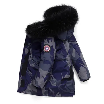 

Children's down jacket boy's long 2019 thickened girl's big fur collar coat ND019
