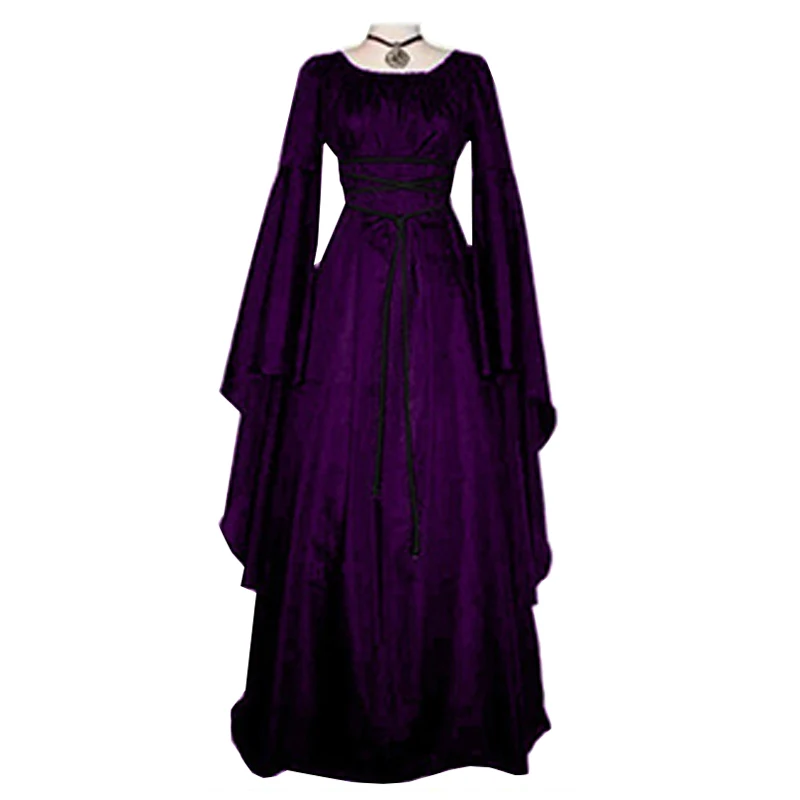 

Halloween Women Cosplay Dress 2020 NEW Fashion Female Long Sleeve Vintage Vestidos Gothic Dress Costume