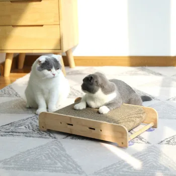 

Pet Cat Scratching Corrugated Board Grinding Claw Plate+Catnip Paper Pad Cat Scratcher Toys Cat Toy Climbing Frame Scraper Mat