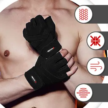 

Half-finger Fitness Wrist Guard Weightlifting Gloves Dumbbells Exercise Non-slip Gloves Weightlifting Gloves Men