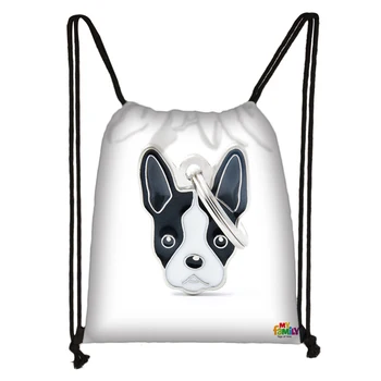 

Custom Boston Terrier Drawstring Bag Daypack Kids Satchel Casual Backpack Teenager Storage Bag Women Men 32x38cm*18-1031-31